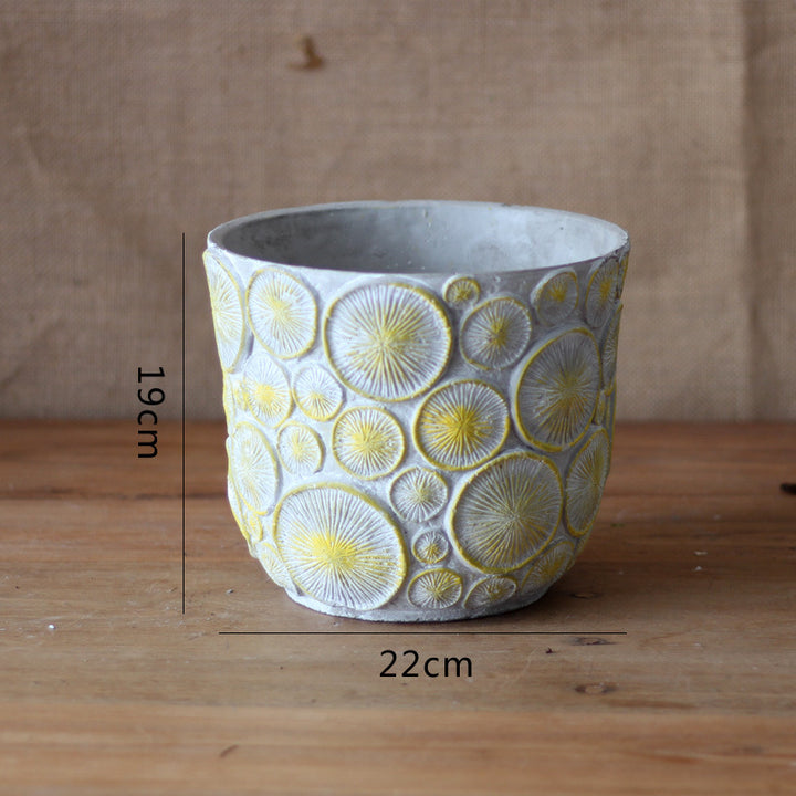 Decorative flower vase made of ceramic with relief structure Bowlift