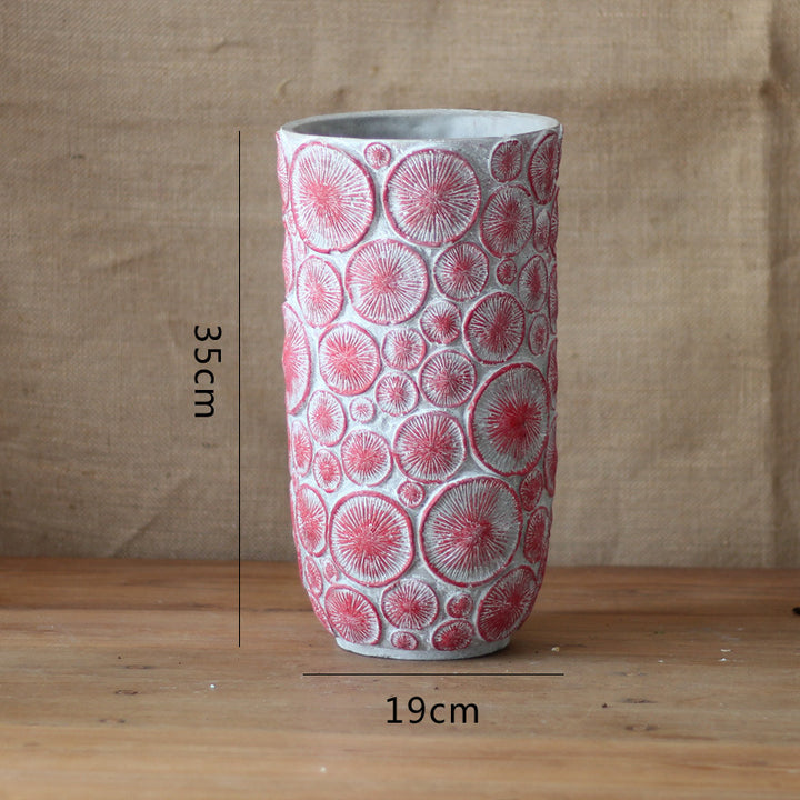 Decorative flower vase made of ceramic with relief structure Bowlift