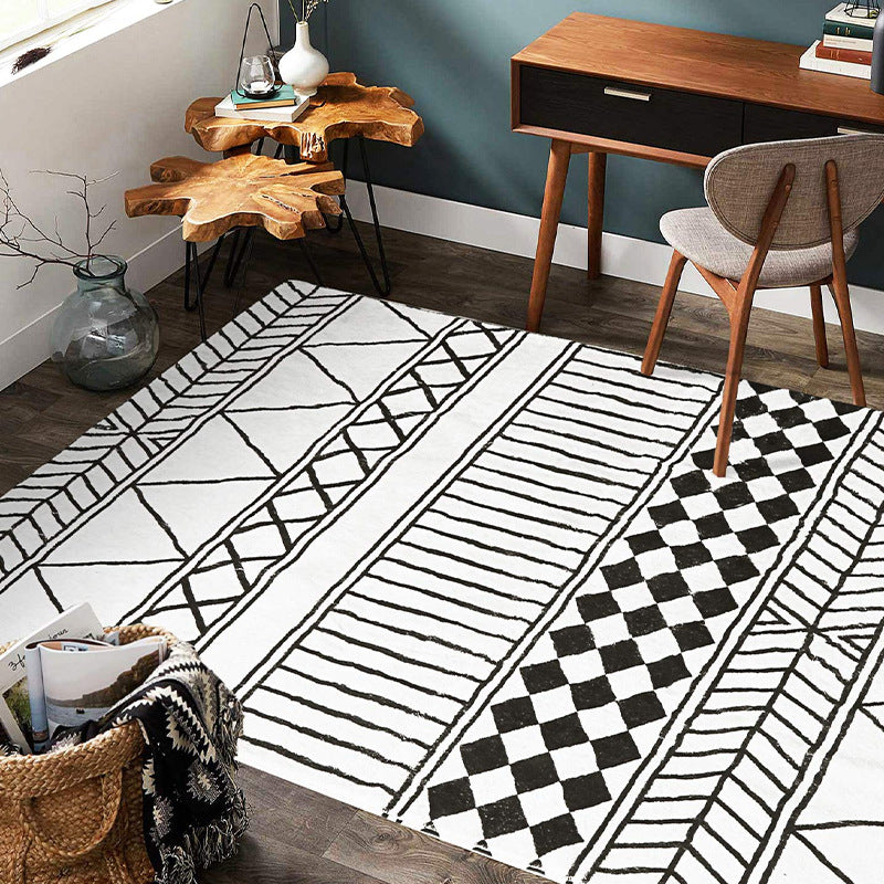 Modern Geometric Pattern Area Rug Bowlift