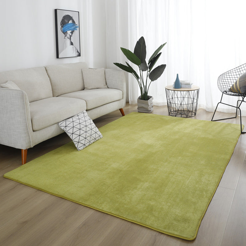 Simple Living Room Rug Multicolored Solid Color Rug Cotton Non-Slip Backing Easy Care Indoor Rug | Bowlift