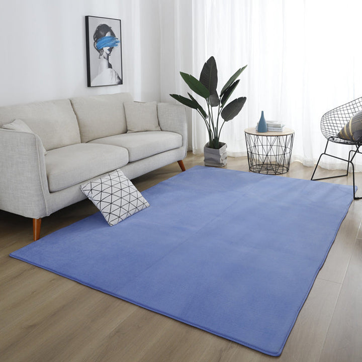 Simple Living Room Rug Multicolored Solid Color Rug Cotton Non-Slip Backing Easy Care Indoor Rug | Bowlift