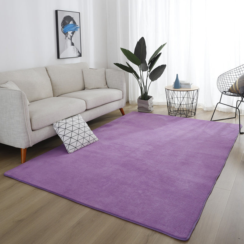 Simple Living Room Rug Multicolored Solid Color Rug Cotton Non-Slip Backing Easy Care Indoor Rug | Bowlift