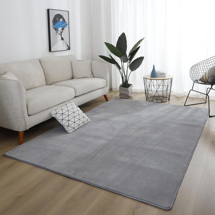 Simple Living Room Rug Multicolored Solid Color Rug Cotton Non-Slip Backing Easy Care Indoor Rug | Bowlift