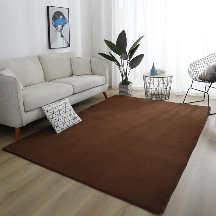 Simple Living Room Rug Multicolored Solid Color Rug Cotton Non-Slip Backing Easy Care Indoor Rug | Bowlift