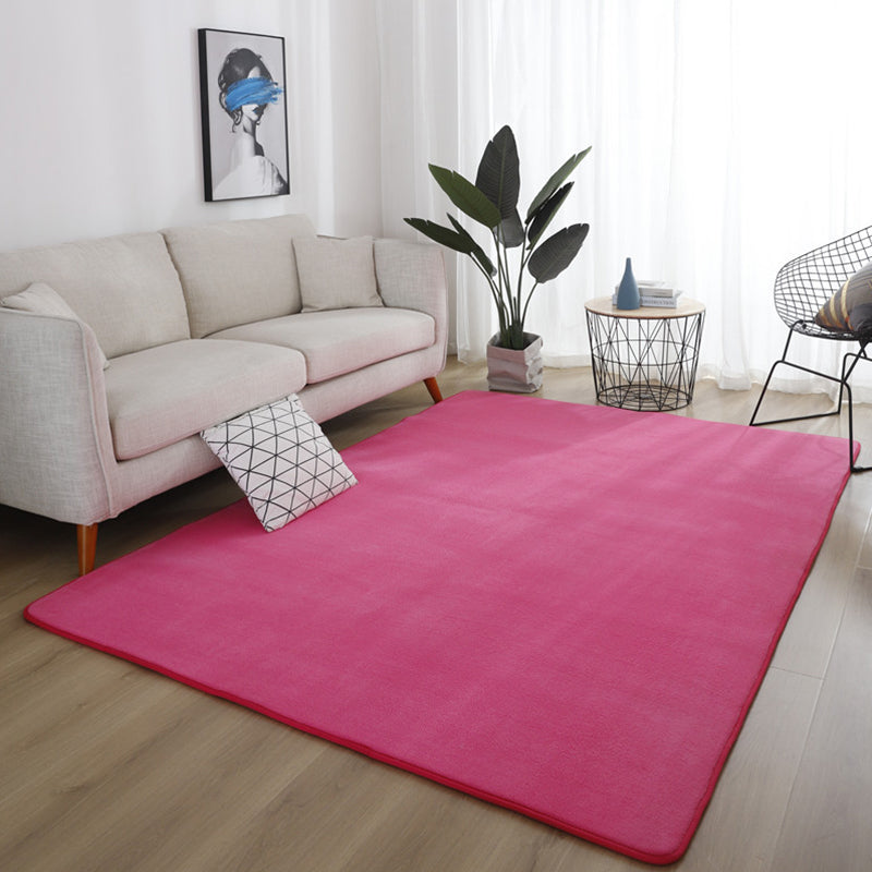 Simple Living Room Rug Multicolored Solid Color Rug Cotton Non-Slip Backing Easy Care Indoor Rug | Bowlift