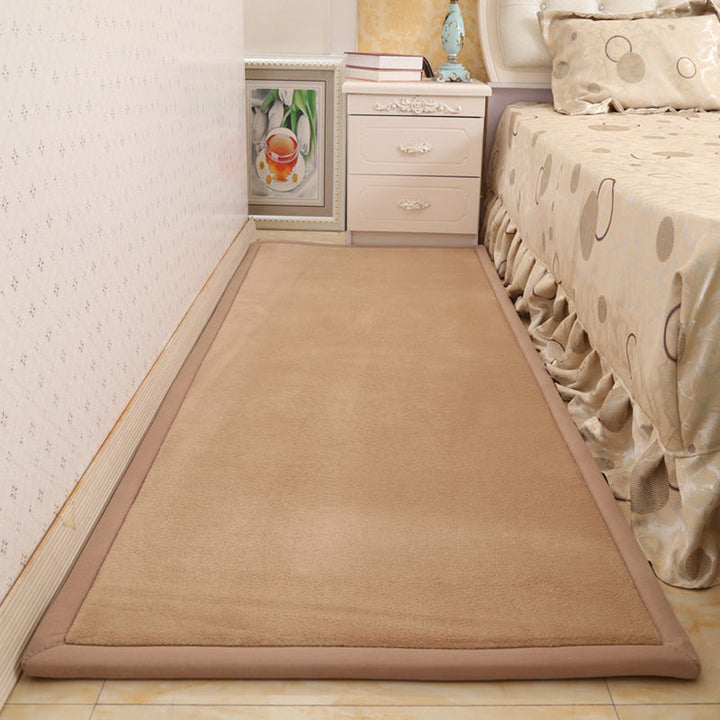 Modern solid color rug Multicolored cotton blend rug Easy care Pet friendly area rug for the living room | Bowlift