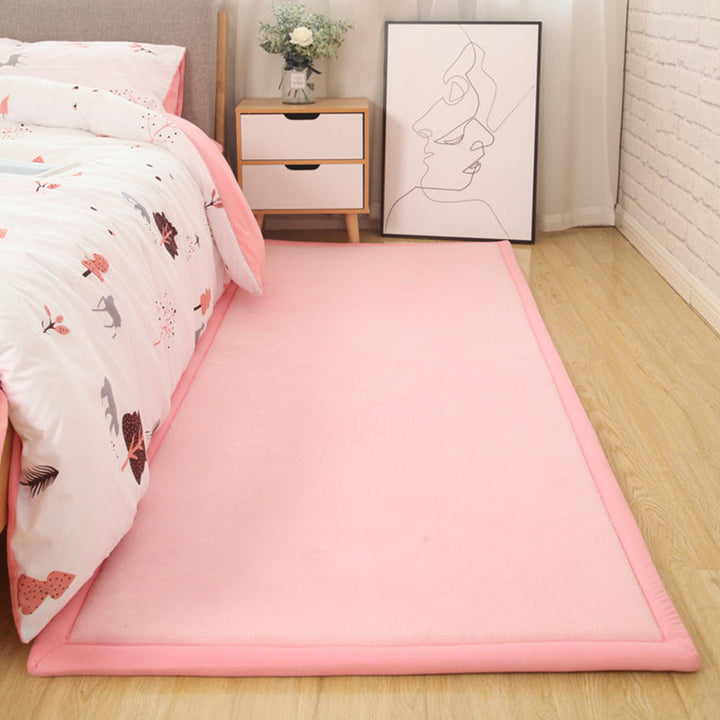 Modern solid color rug Multicolored cotton blend rug Easy care Pet friendly area rug for the living room | Bowlift