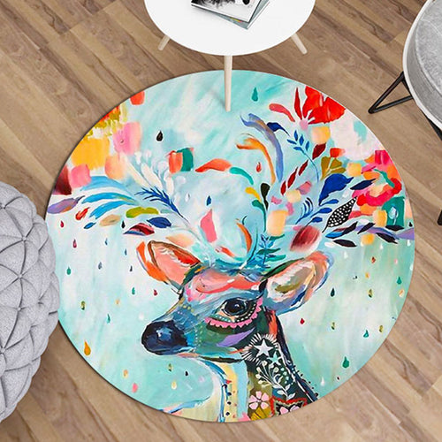 Modern living room rug Multicolored rug with animal print Polyester Non-slip backing Easy-care rug | Bowlift