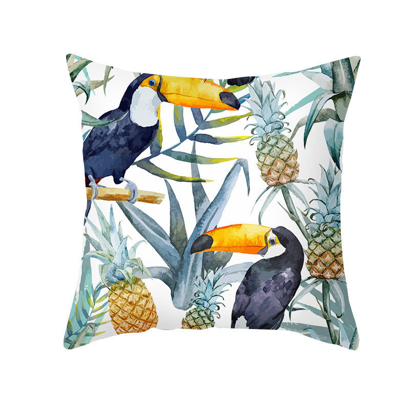 Mediterranean Lemon Tile Cotton-Linen Throw Pillow Cover