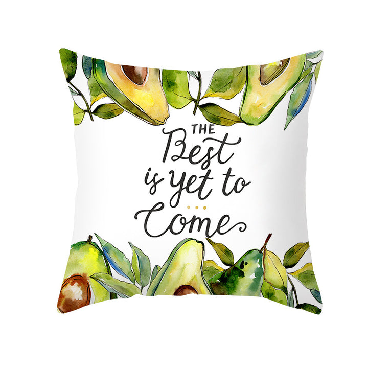 Mediterranean Lemon Tile Cotton-Linen Throw Pillow Cover