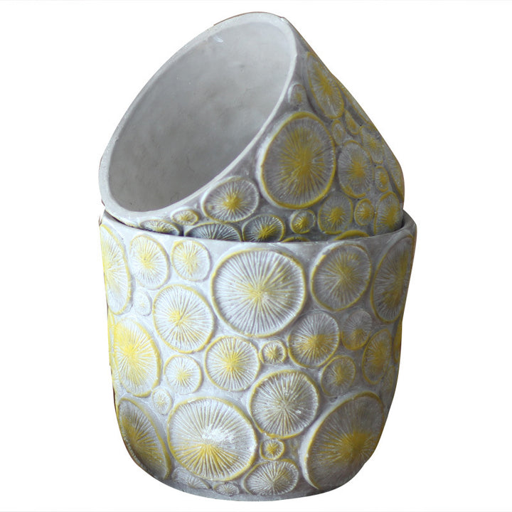 Decorative flower vase made of ceramic with relief structure Bowlift