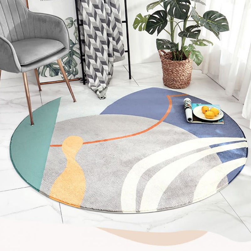 BowLift | Modern Living Room Rug Multicolor Color Block Indoor Rug Synthetic Non-Slip Stain Resistant Rug