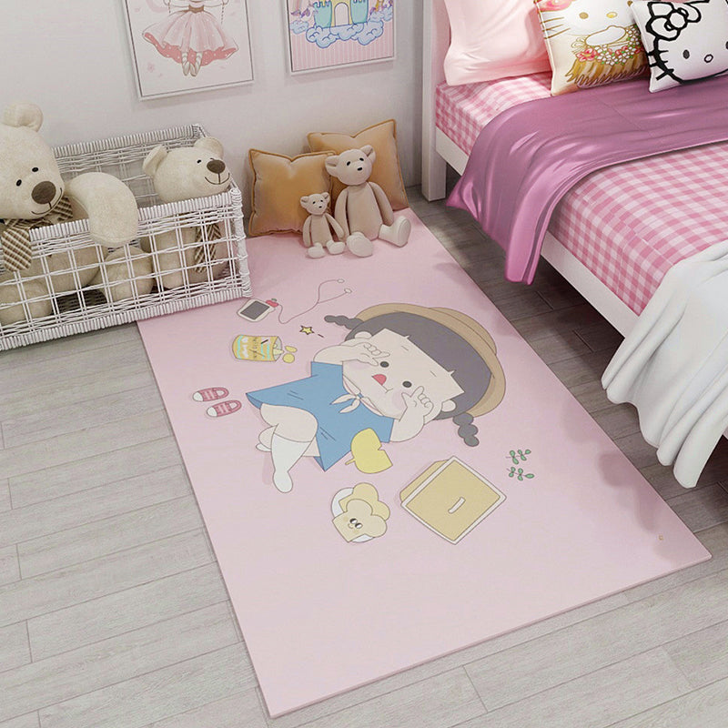 BowLift | Nordic bedroom carpet multicolored color block indoor carpet cotton blend easy maintenance washable rug