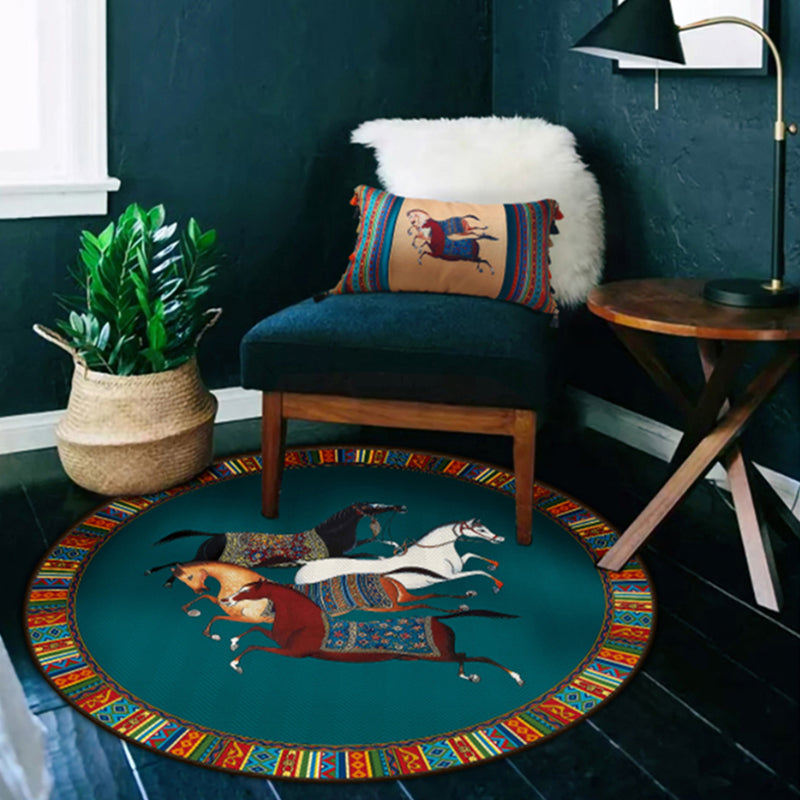BowLift | Modern bedroom carpet Multicolor animal print indoor carpet Polyester non-slip backing pet-friendly rug