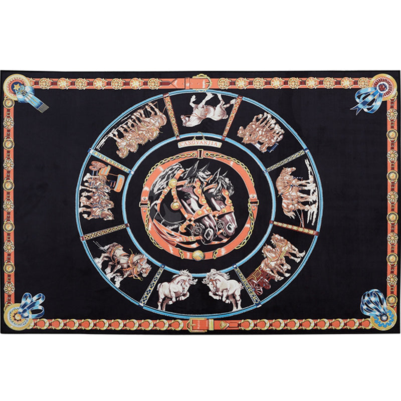 BowLift | Modern bedroom carpet Multicolor animal print indoor carpet Polyester non-slip backing pet-friendly rug