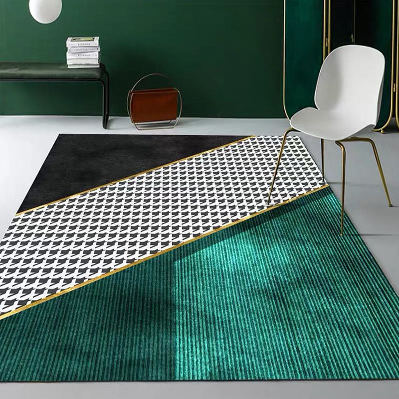 BowLift | Nordic Geo Printed Rug Multi-Color Synthetic Carpet Easy Care Machine Washable Indoor Carpet for Parlor