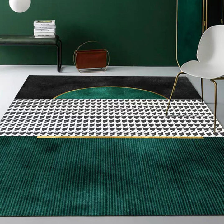 BowLift | Nordic Geo Printed Rug Multi-Color Synthetic Carpet Easy Care Machine Washable Indoor Carpet for Parlor