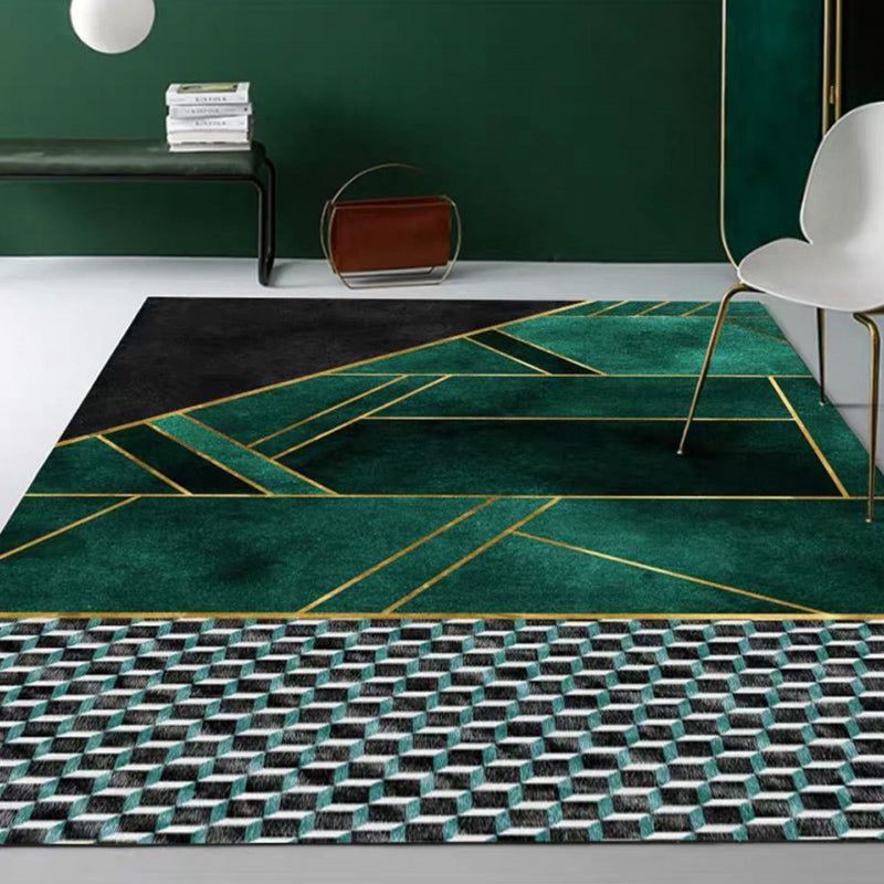 BowLift | Nordic Geo Printed Rug Multi-Color Synthetic Carpet Easy Care Machine Washable Indoor Carpet for Parlor