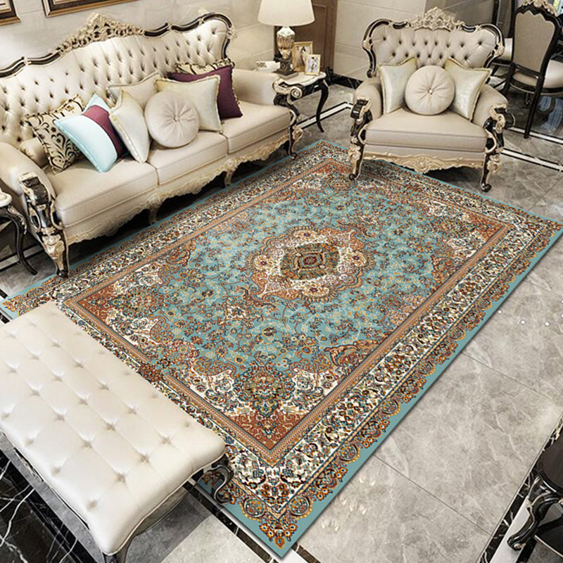BowLift | Nostalgia Floral Printed Rug Multicolor Synthetic Indoor Rug Non-Slip Backing Washable Rug for the Living Room