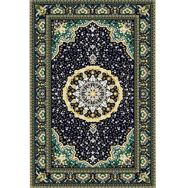 BowLift | Nostalgia Floral Printed Rug Multicolor Synthetic Indoor Rug Non-Slip Backing Washable Rug for the Living Room