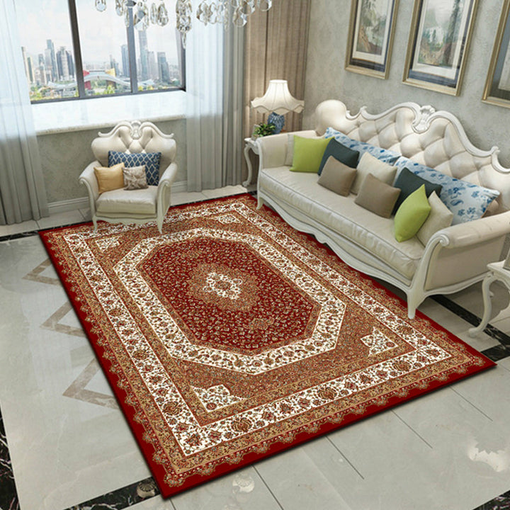 BowLift | Nostalgia Floral Printed Rug Multicolor Synthetic Indoor Rug Non-Slip Backing Washable Rug for the Living Room