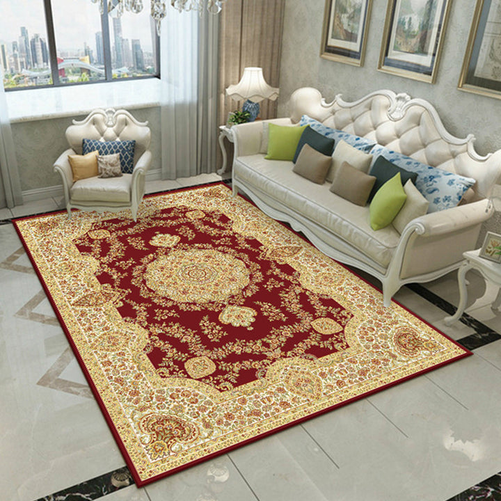 BowLift | Nostalgia Floral Printed Rug Multicolor Synthetic Indoor Rug Non-Slip Backing Washable Rug for the Living Room