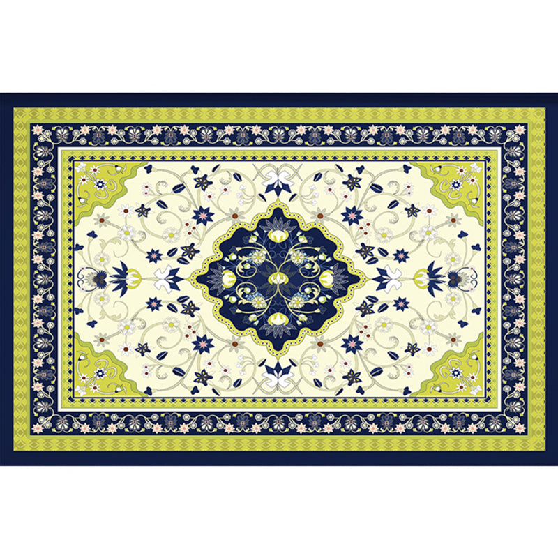 Retro Multicolor Moroccan Carpet Polyester Geo Pattern Indoor Carpet Non-Slip Back Pet-Friendly Area Rug for Bedroom | Bowlift