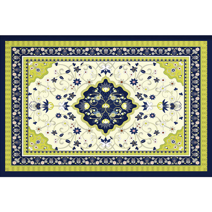 Retro Multicolor Moroccan Carpet Polyester Geo Pattern Indoor Carpet Non-Slip Back Pet-Friendly Area Rug for Bedroom | Bowlift