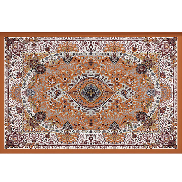 Retro Multicolor Moroccan Carpet Polyester Geo Pattern Indoor Carpet Non-Slip Back Pet-Friendly Area Rug for Bedroom | Bowlift