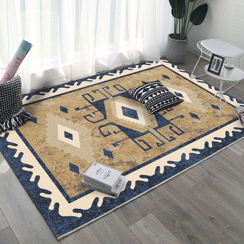 Retro Multicolor Moroccan Carpet Polyester Geo Pattern Indoor Carpet Non-Slip Back Pet-Friendly Area Rug for Bedroom | Bowlift