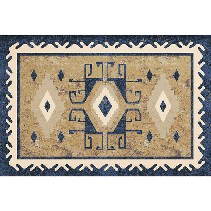 Retro Multicolor Moroccan Carpet Polyester Geo Pattern Indoor Carpet Non-Slip Back Pet-Friendly Area Rug for Bedroom | Bowlift