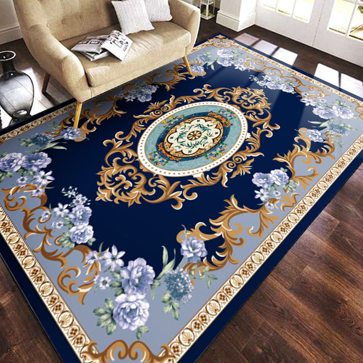 Multicolored geometric patterned rug polypropylene retro rug with non-slip backing pet-friendly rug for home | Bowlift