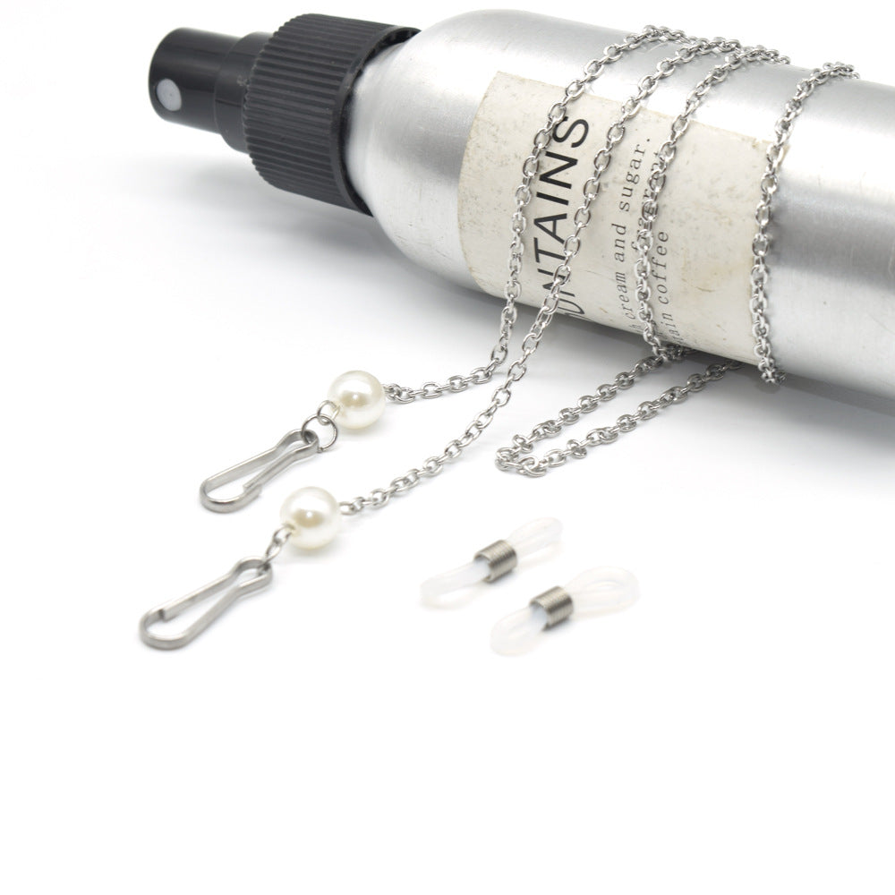 Elegant Pearl-Embellished Eyewear Chain Bowlift