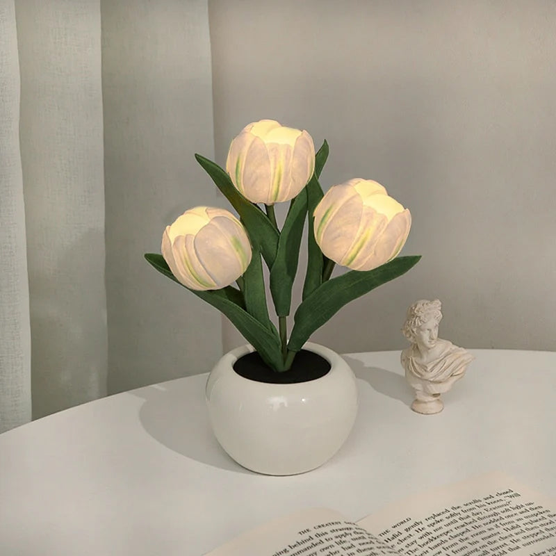 BowLift | LED Tulip Nightstand Lamp Flower Table Lamp