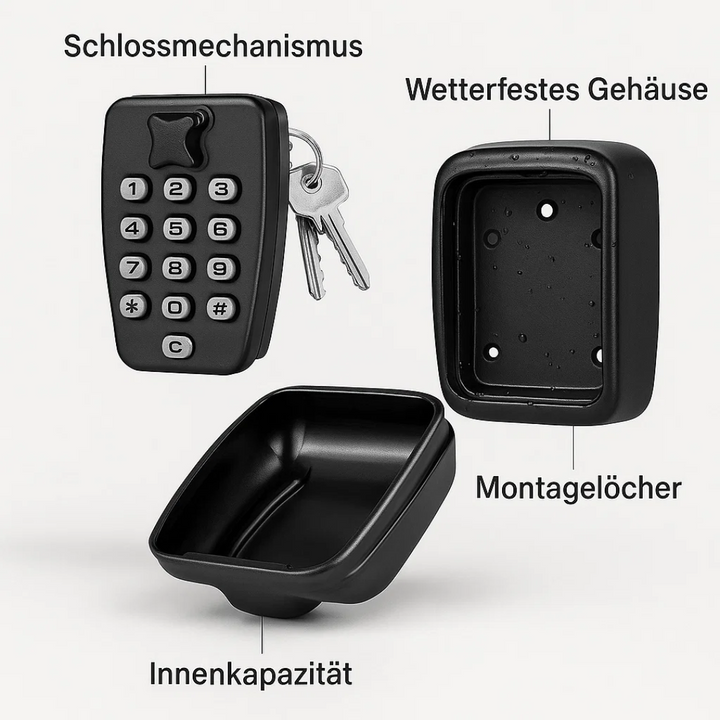 KeyGuard Outdoor Safe – Weatherproof Wall-Mounted Key Box | Bowlift