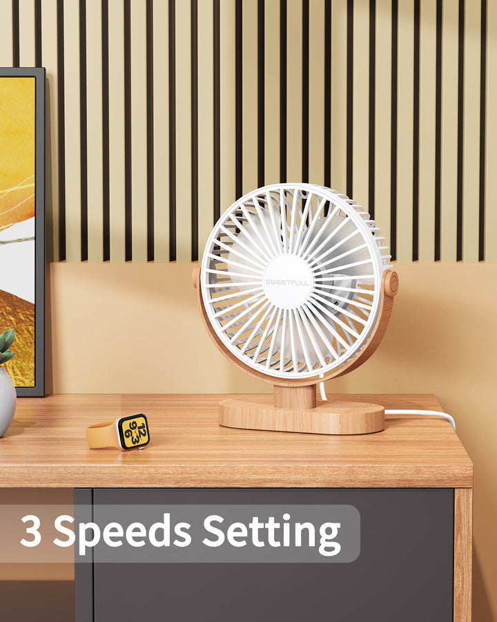 6.5 Inch USB Small Desk Fan for Home Office Car Outdoor Travel | Bowlift