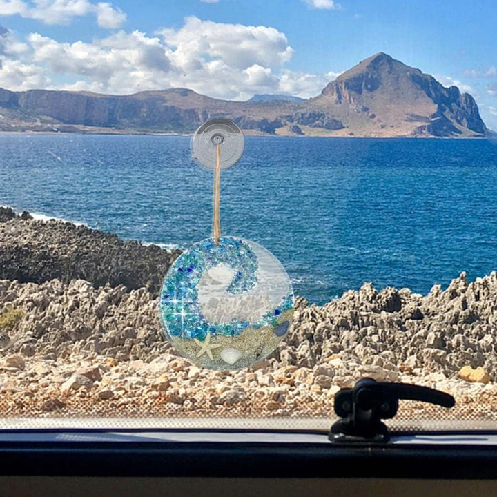 BowLift | Ocean glass sun catcher - Ocean-breaking wave beach ornament