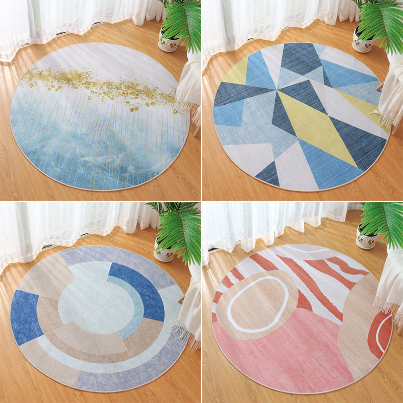 Cute Bedroom Rug Multicolored Cartoon Printed Carpet Synthetic Non-Slip Back Washable Indoor Rug | Bowlift
