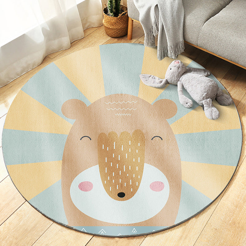 Cute Bedroom Rug Multicolored Cartoon Printed Carpet Synthetic Non-Slip Back Washable Indoor Rug | Bowlift