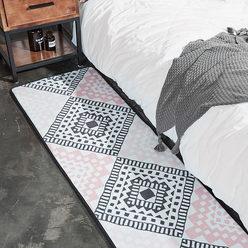 Moroccan Bedroom Rug Multicolor Tribal Print Area Rug Polypropylene Non-Slip Washable Easy Care Rug | Bowlift