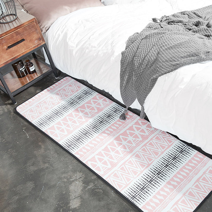 Moroccan Bedroom Rug Multicolor Tribal Print Area Rug Polypropylene Non-Slip Washable Easy Care Rug | Bowlift