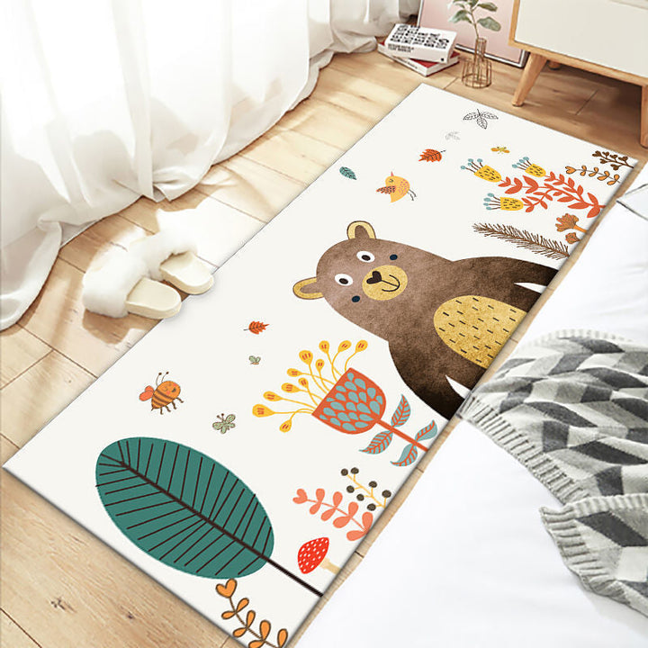 BowLift | Beautiful Bedroom Rug Multicolor Cartoon Printed Indoor Carpet PVC Non-Slip Back Machine Washable Rug