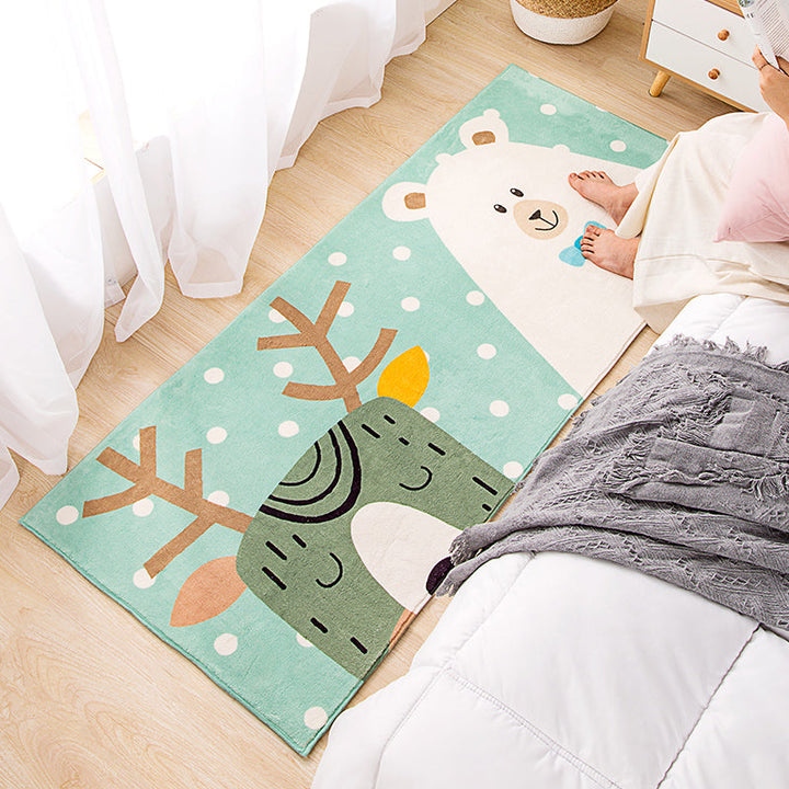 BowLift | Colorful sweet carpet Polyester cartoon print carpet with non-slip backing pet-friendly carpet for the living room