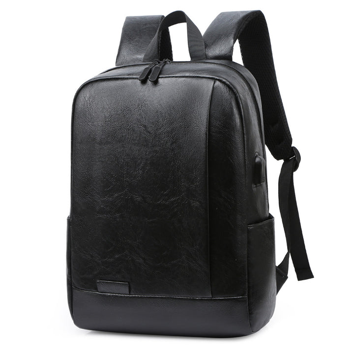 Eco-Friendly Textured Leather Laptop Backpack Bowlift