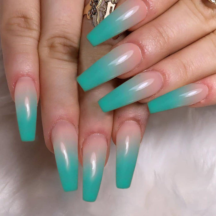 Artful Nail Extensions with Ombre Effect Bowlift