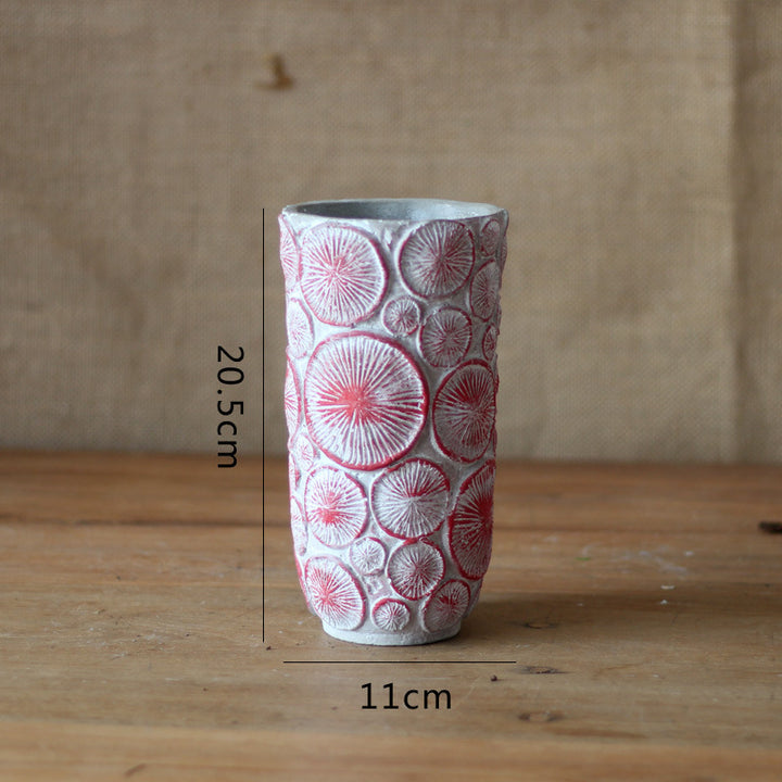 Decorative flower vase made of ceramic with relief structure Bowlift