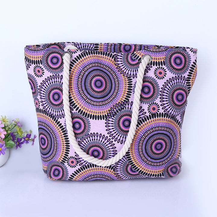 Xxl Tote bag with colorful mandala pattern Bowlift
