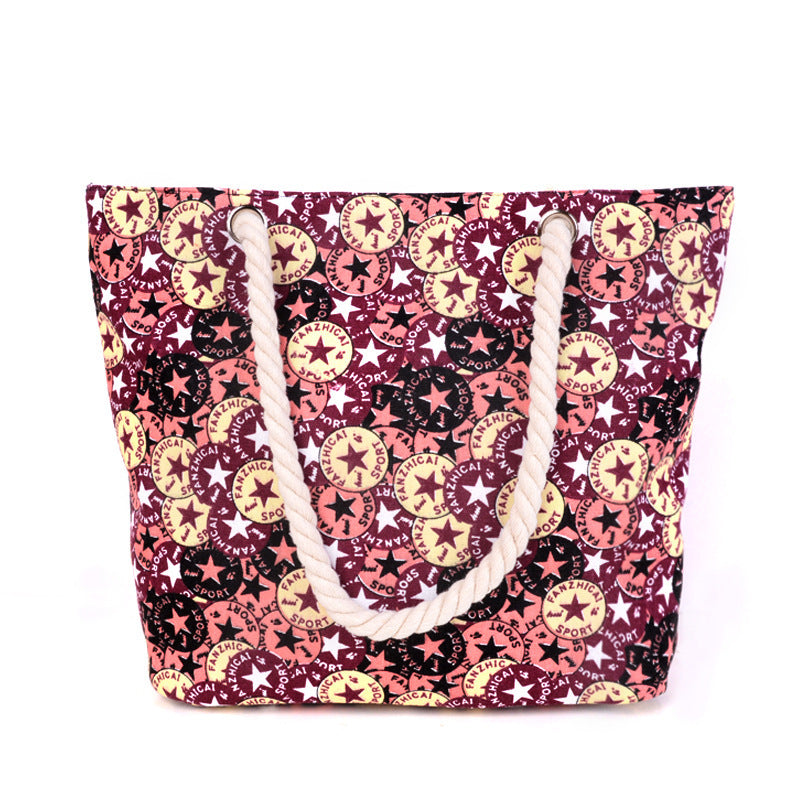 Large and Colorful Beach Bag with Mandala Pattern Bowlift