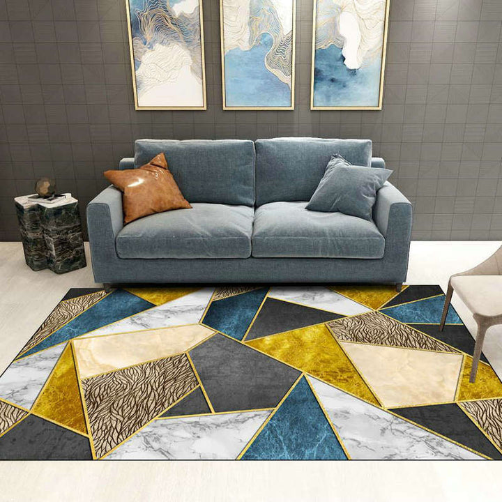 Modern Living Rug Decorative Rug Multicolor Print Rug Synthetic Stain Resistant Machine Washable Non-Slip Backing Rug | Bowlift