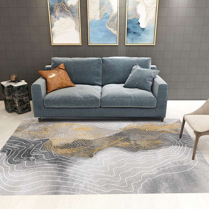 Modern Living Rug Decorative Rug Multicolor Print Rug Synthetic Stain Resistant Machine Washable Non-Slip Backing Rug | Bowlift